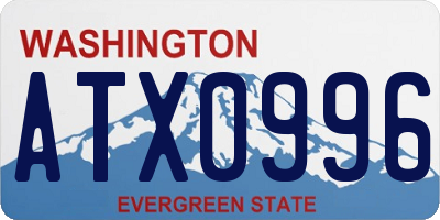 WA license plate ATX0996