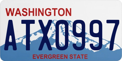 WA license plate ATX0997