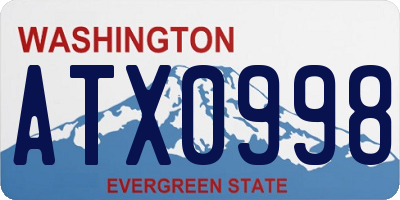 WA license plate ATX0998