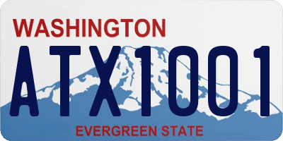 WA license plate ATX1001