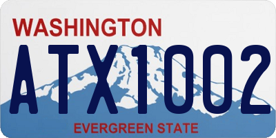 WA license plate ATX1002