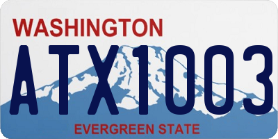 WA license plate ATX1003