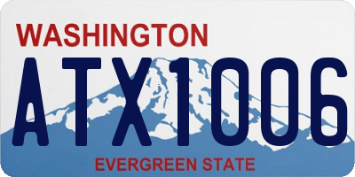 WA license plate ATX1006