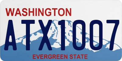 WA license plate ATX1007