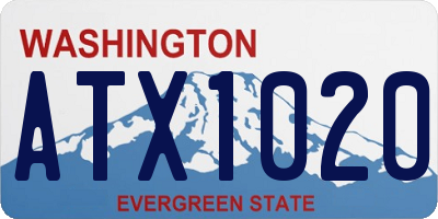 WA license plate ATX1020