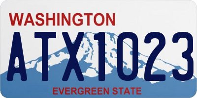 WA license plate ATX1023