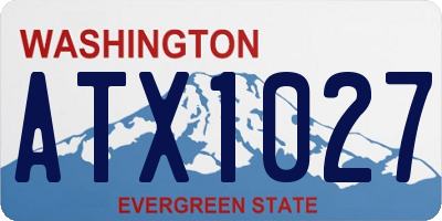WA license plate ATX1027