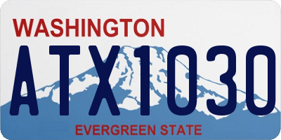 WA license plate ATX1030