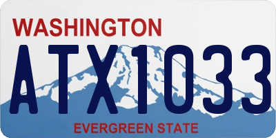 WA license plate ATX1033