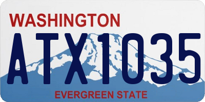 WA license plate ATX1035