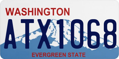 WA license plate ATX1068