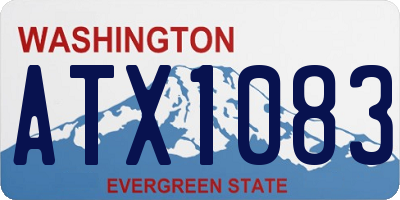 WA license plate ATX1083