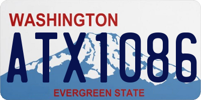 WA license plate ATX1086