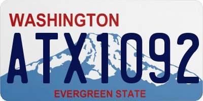 WA license plate ATX1092