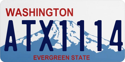 WA license plate ATX1114