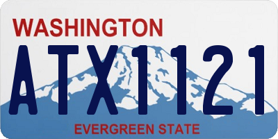 WA license plate ATX1121