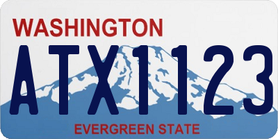 WA license plate ATX1123