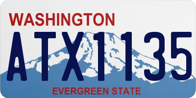 WA license plate ATX1135