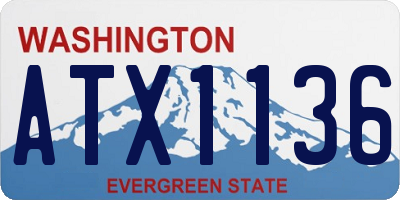 WA license plate ATX1136