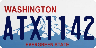 WA license plate ATX1142