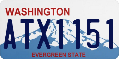 WA license plate ATX1151