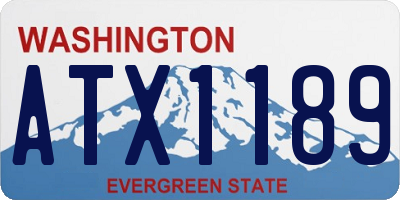 WA license plate ATX1189