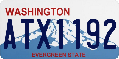 WA license plate ATX1192