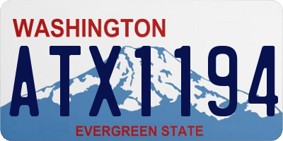WA license plate ATX1194