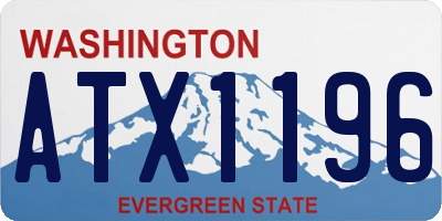 WA license plate ATX1196