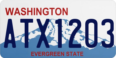 WA license plate ATX1203