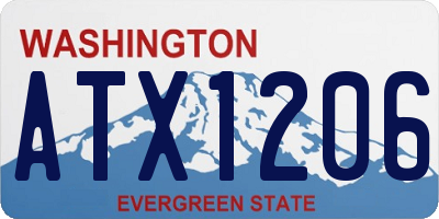 WA license plate ATX1206