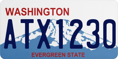 WA license plate ATX1230