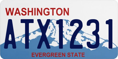 WA license plate ATX1231