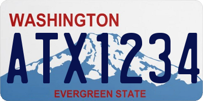 WA license plate ATX1234