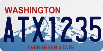 WA license plate ATX1235