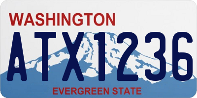 WA license plate ATX1236