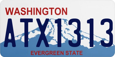 WA license plate ATX1313