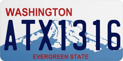 WA license plate ATX1316