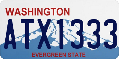 WA license plate ATX1333