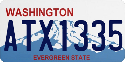 WA license plate ATX1335