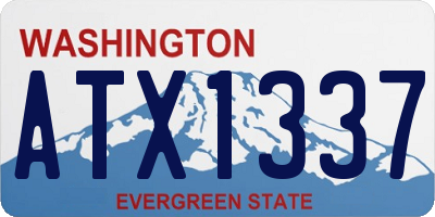 WA license plate ATX1337