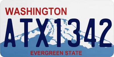 WA license plate ATX1342