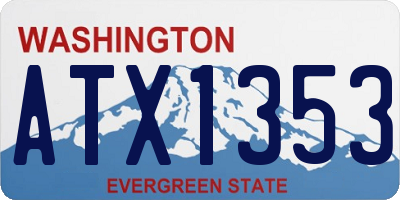 WA license plate ATX1353