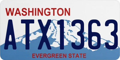 WA license plate ATX1363
