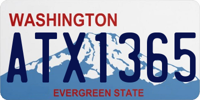 WA license plate ATX1365