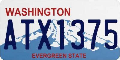 WA license plate ATX1375
