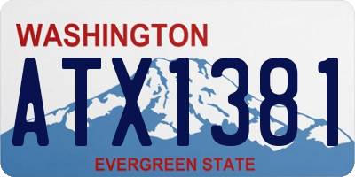 WA license plate ATX1381