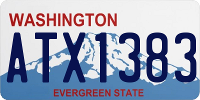 WA license plate ATX1383