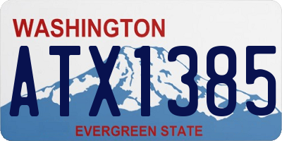 WA license plate ATX1385