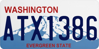 WA license plate ATX1386